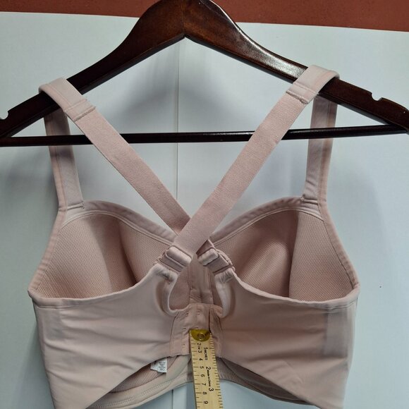 Le Mystere Hi Impact Underwire Sports Bra 36G Nude Full Bust Convertible Straps - Picture 3 of 8